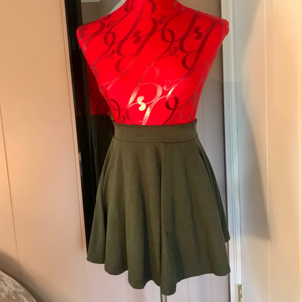 Free People Army Green Circle Skirt